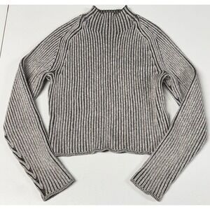 Lululemon Cotton-Cashmere Blend Mock Neck Sweater Gray Womens Size 6